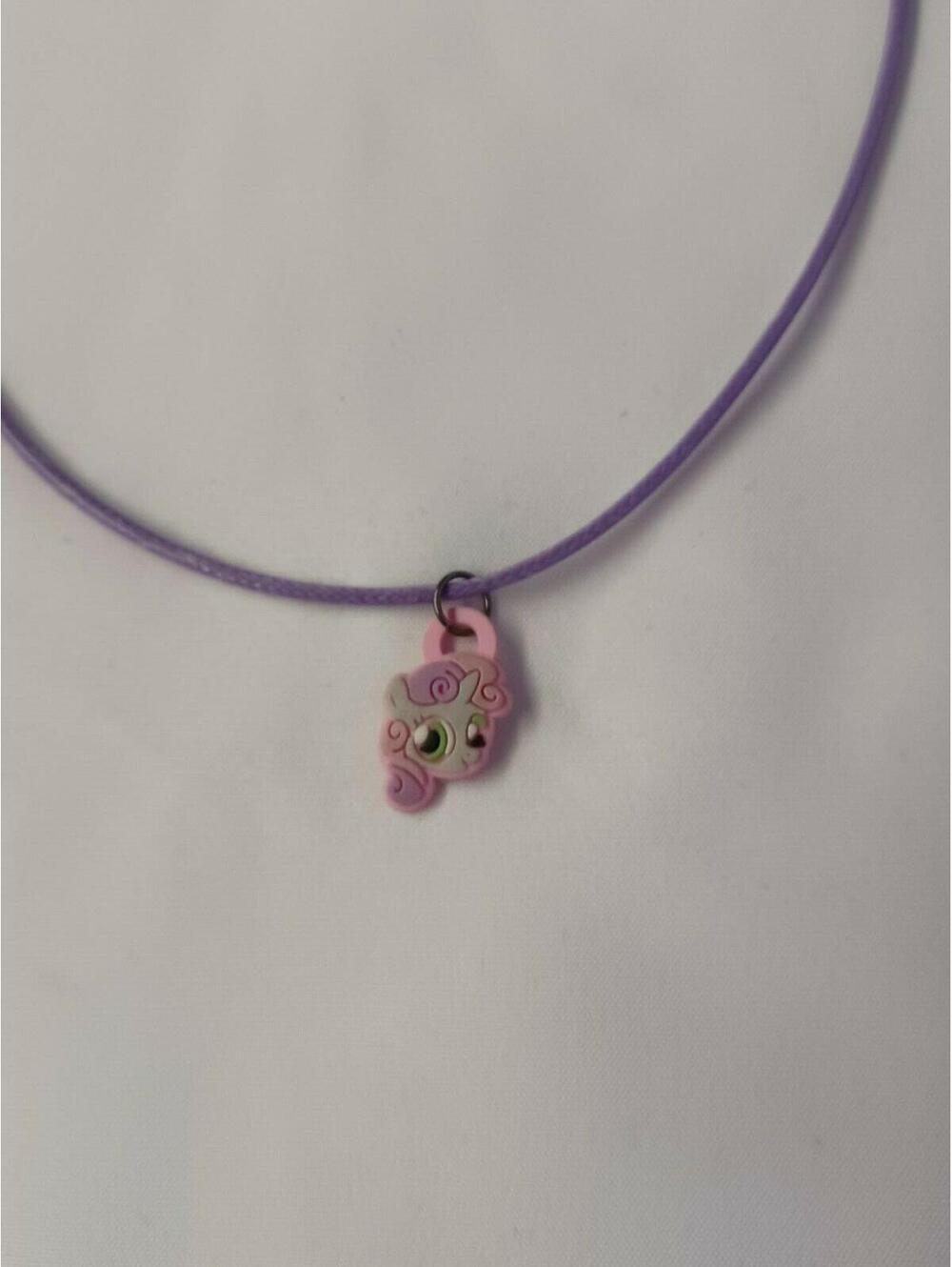 Kids Hasbro My Little Pony Charm on Purple Cord Necklace